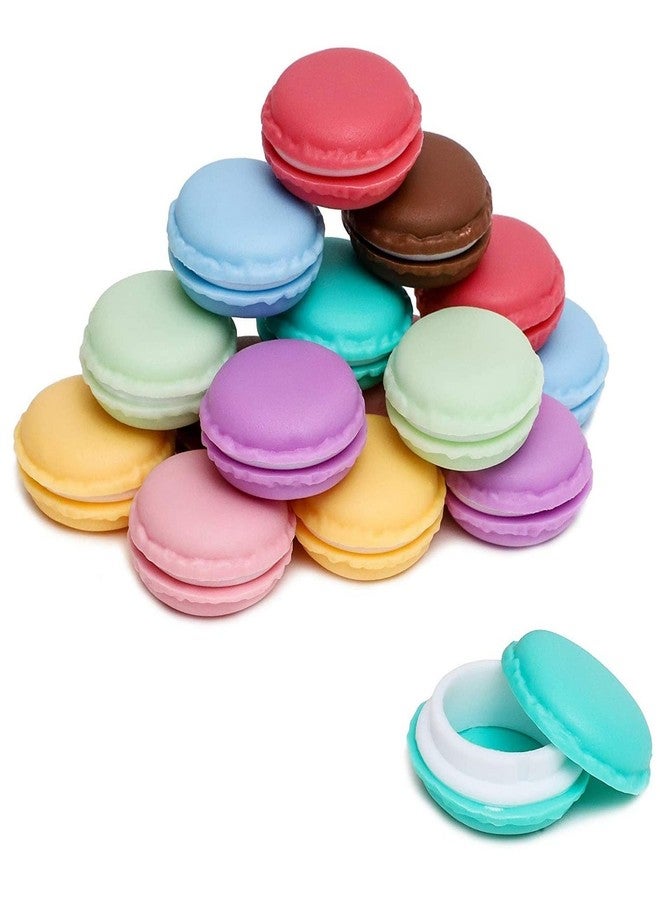 Juvale Macaron Pill Case - Macaron Jewelry Holder & Pill Box - Durable Mini Plastic Containers with Lids - 8 Colors, 1.7 in - Pack of 16 - Image 1